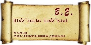 Blázsits Ezékiel névjegykártya